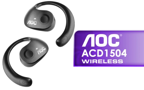 AOC ACD1504 Wireless Bluetooth Earphones Black - Image 1