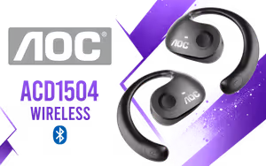 AOC ACD1504 Wireless Bluetooth Earphones Black AOC ACD1504 Wireless Bluetooth Earphones Black - Image 1