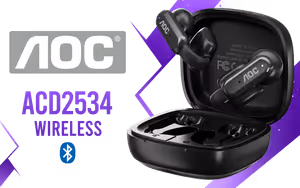 AOC ACD2534 Wireless Bluetooth Earphones - Black - Image 1