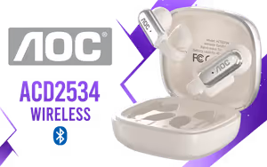 AOC ACD2534 Wireless Bluetooth Earphones White - Image 1