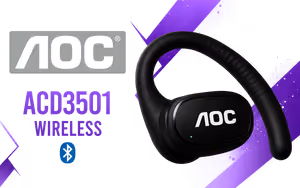 AOC ACD3501 Wireless Bluetooth Earphones - Black - Image 1