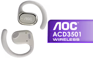 AOC ACD3501 Wireless Bluetooth Earphones White AOC ACD3501 Wireless Bluetooth Earphones White - Image 1