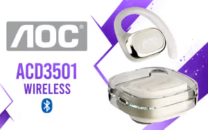 AOC ACD3501 Wireless Bluetooth Earphones White - Image 1