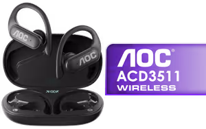 AOC ACD3511 Wireless Bluetooth Earphones Black AOC ACD3511 Wireless Bluetooth Earphones Black - Image 1