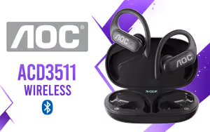 AOC ACD3511 Wireless Bluetooth Earphones Black - Image 1