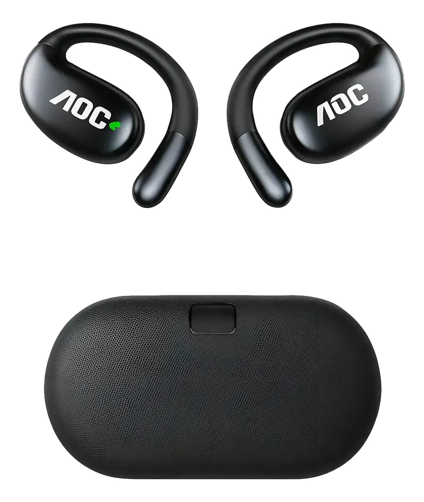 Stylish black wireless gaming headphones with LED lighting and open-ear design