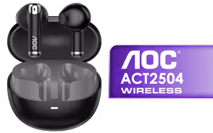 AOC ACT2504 Wireless Bluetooth Earphones - Black AOC ACT2504 Wireless Bluetooth Earphones - Black - Image 1