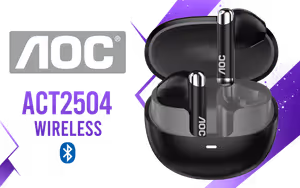 AOC ACT2504 Wireless Bluetooth Earphones - Black - Image 1