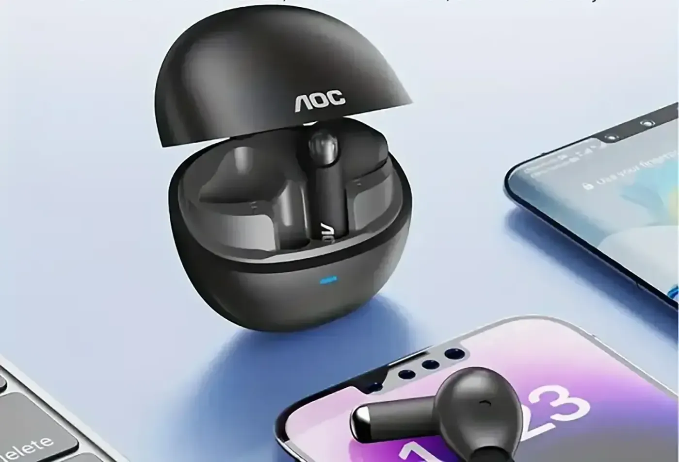 AOC ACT2504 earphones demonstrating stable Bluetooth 5.4 wireless connectivity