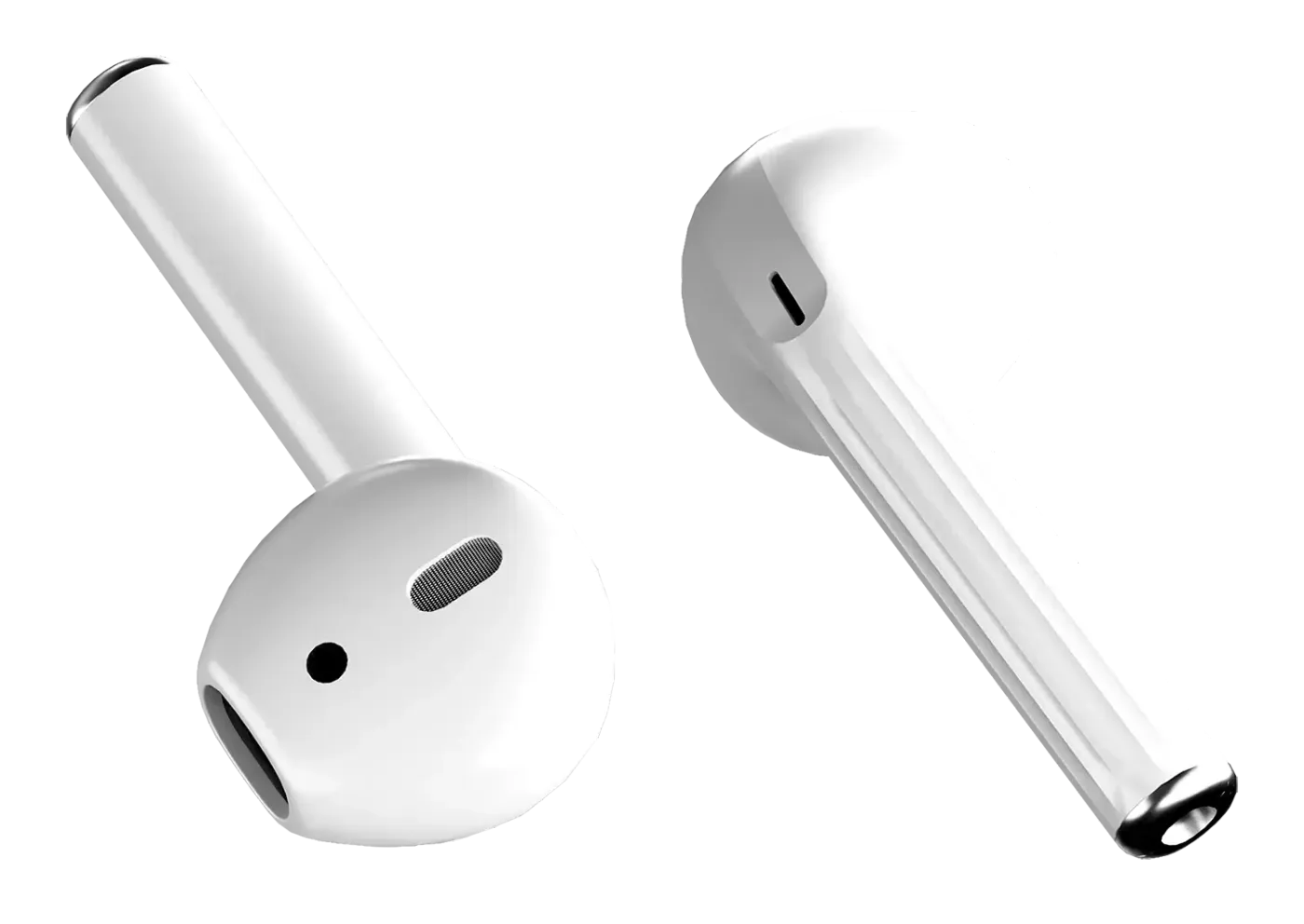 White AOC ACT3504 wireless Bluetooth earphones featuring an ergonomic clip-on design