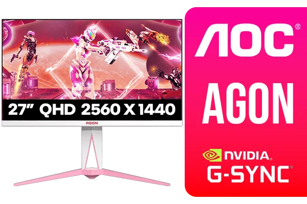 AOC AGON AG275QXR QHD Gaming Monitor - Pink