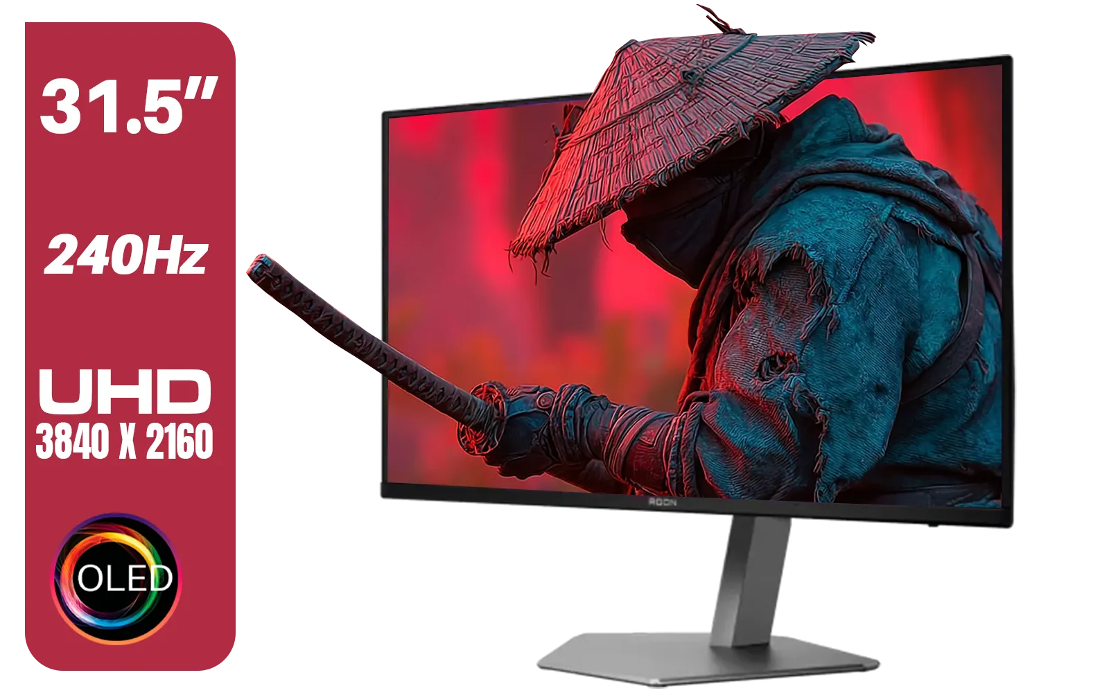 AOC Agon AG326UZD 31.5" Curved Gaming Monitor / UHD (3840x2160) OLED Display / 240Hz Refresh Rate / 0.03ms Response Time (GtG) / DisplayHDR True Black 400 / DisplayPort 2.1 / AG326UZD