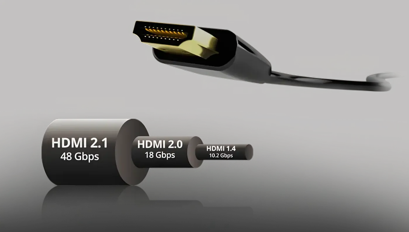 Visualizing the high-speed data transmission capabilities of the HDMI 2.1 port