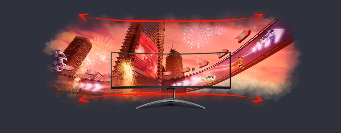 AOC AGON AG493UCX2 49 inch Gaming Monitor - Desktop View
