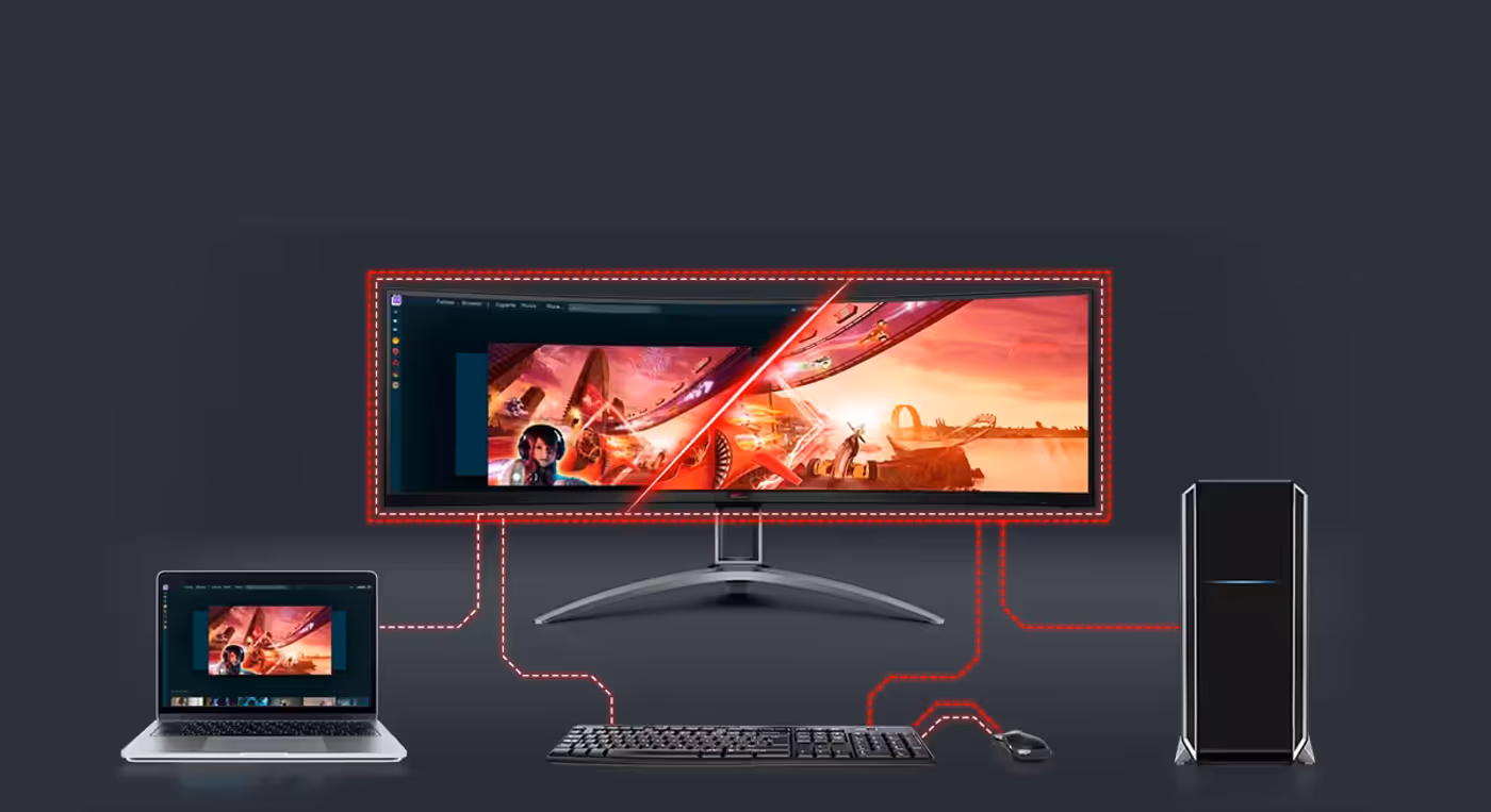 AOC AGON AG493UCX2 49 inch Gaming Monitor - Desktop View