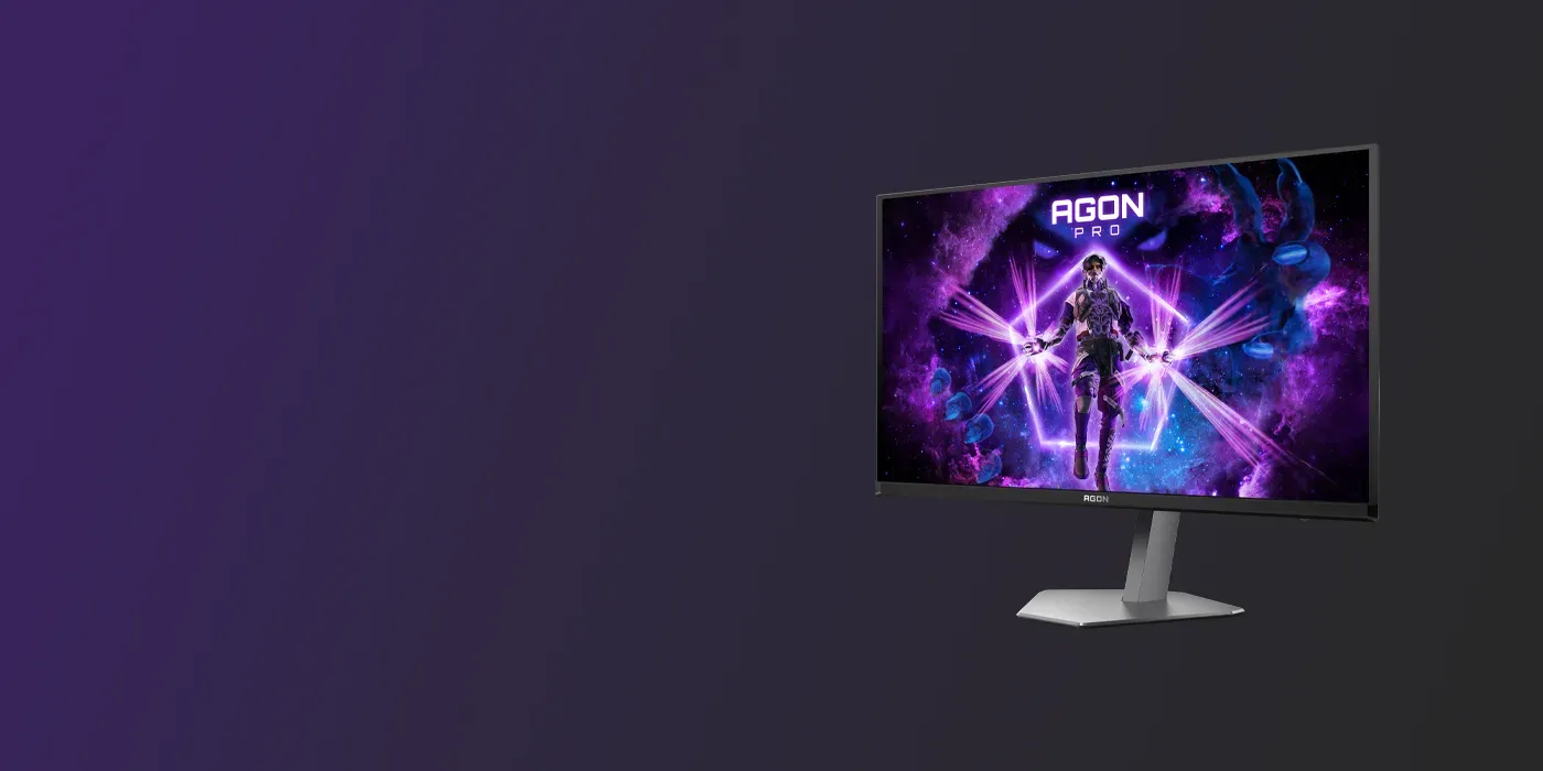 AOC AGON PRO AG276UZD 26.5-inch QD-OLED gaming monitor viewed from the front
