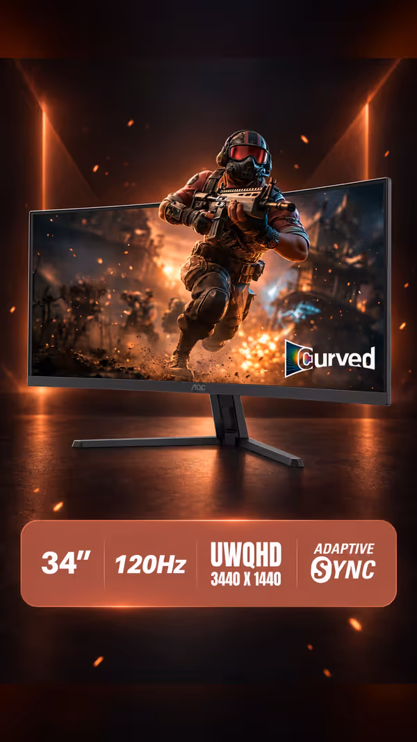 AOC CU34B3E 34" WQHD Curved Monitor