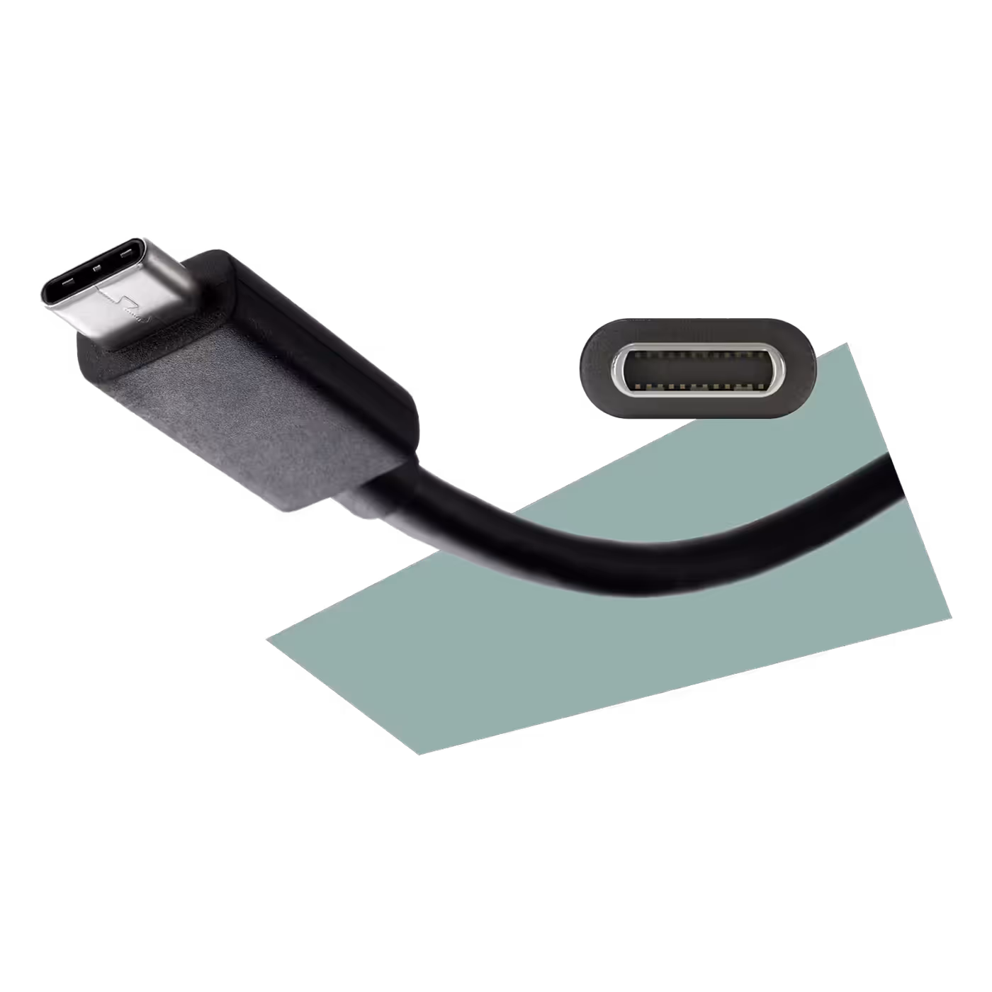 USB-C cable and USB-C port used for docking a laptop to the AOC Q32P4C