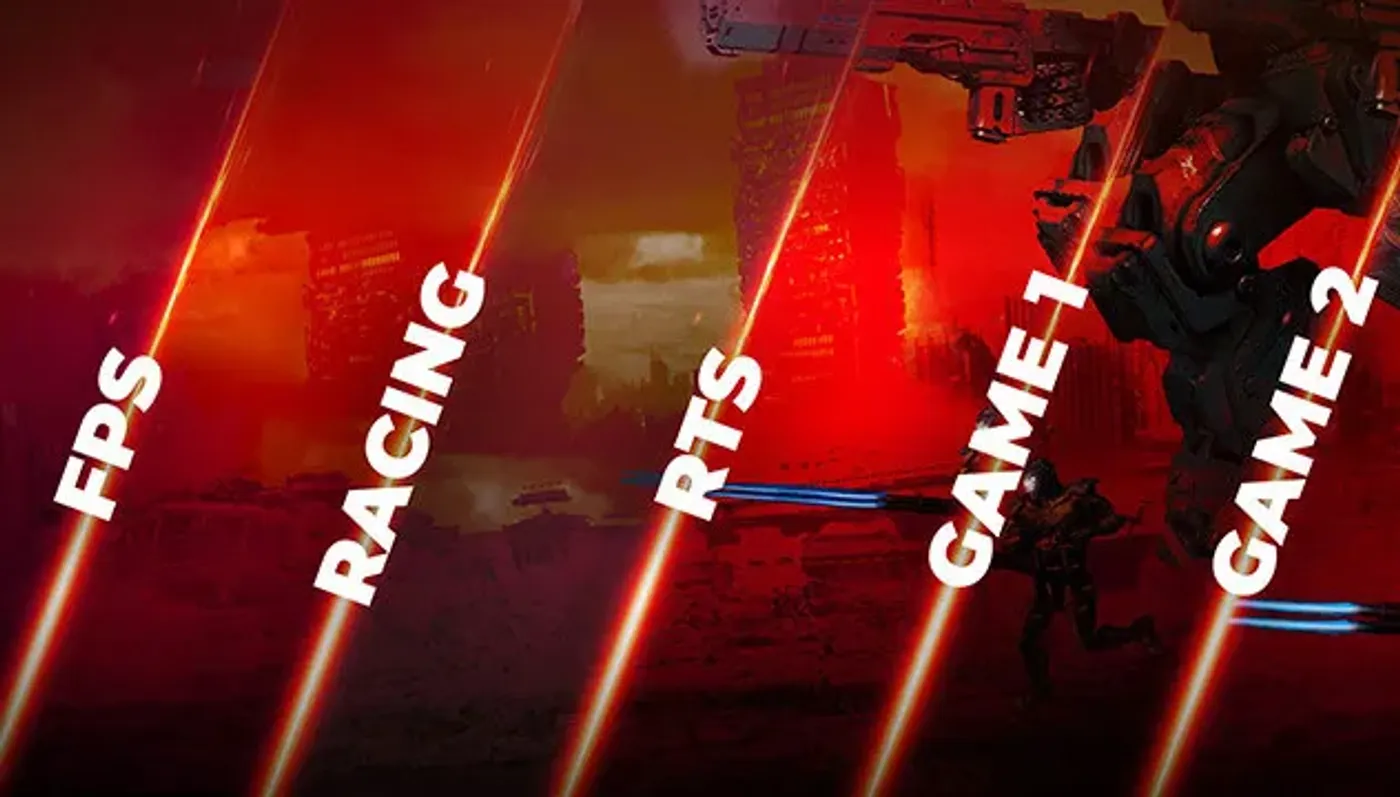 Game mode presets listed in the AOC U27G42 on-screen menu
