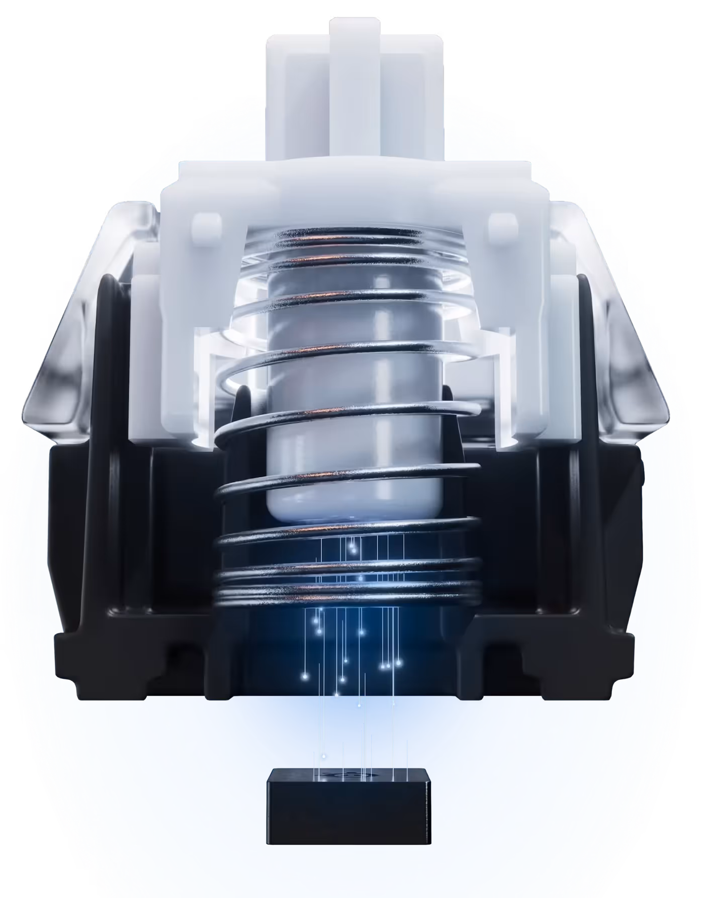Close-up diagram illustrating the internal mechanics and adjustable actuation points of the OmniPoint 3.0 Hall Effect Switch.