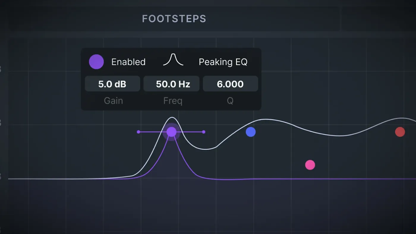 SteelSeries software interface displaying options for 200+ professional EQ presets for gaming audio