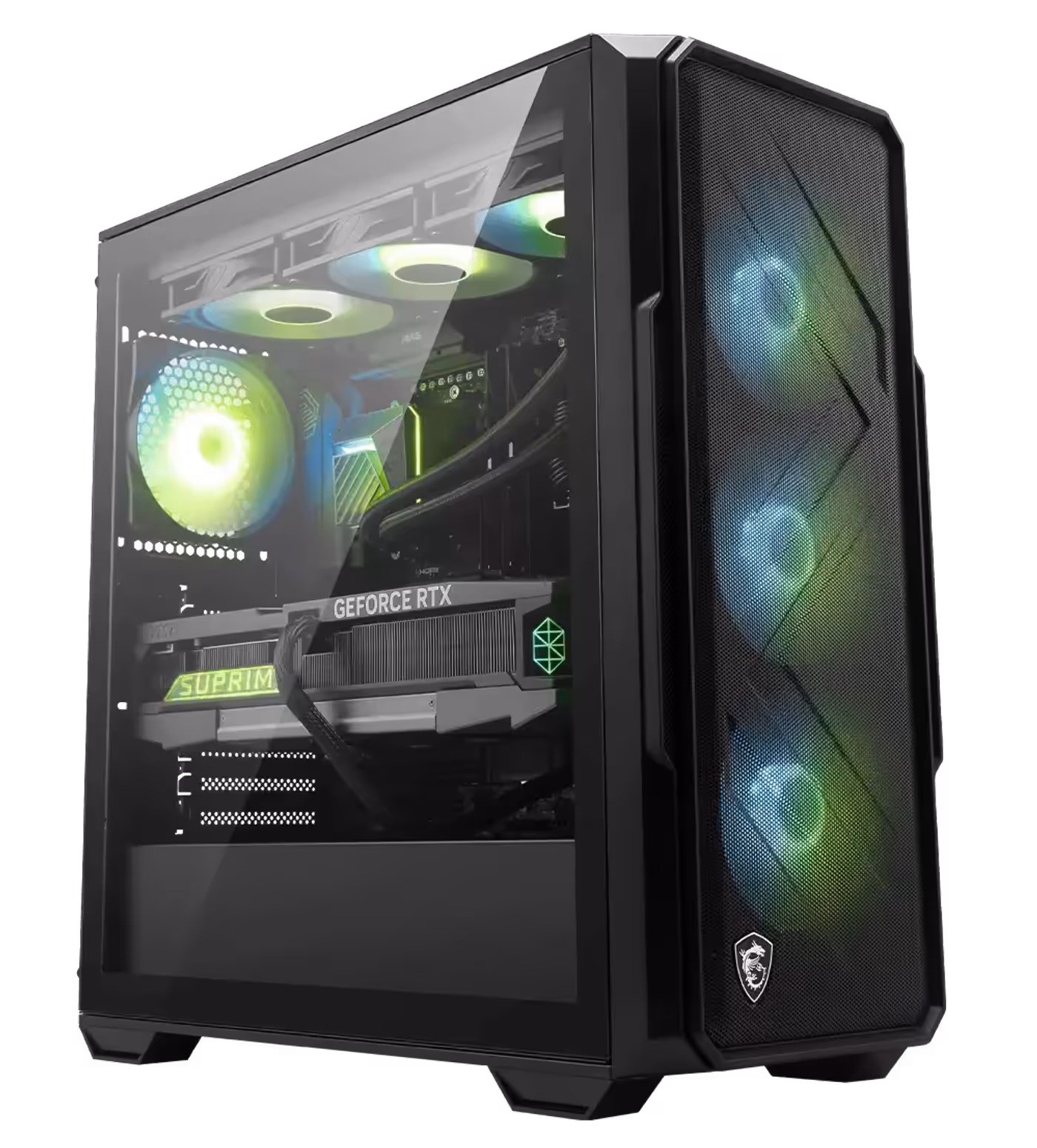 ARGB lighting showcase on the MAG FORGE 340R AIRFLOW