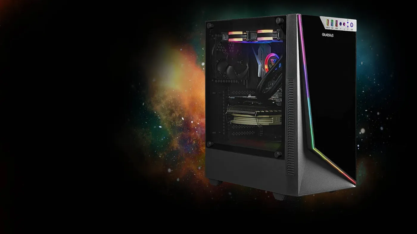 Front panel design featuring tempered glass and distinct ARGB strip