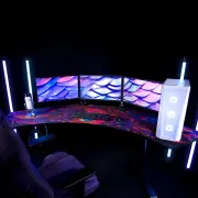 Arozzi Arena Angelo Crawling Chaos Gaming Desk - Full Microfiber Surface - image 6