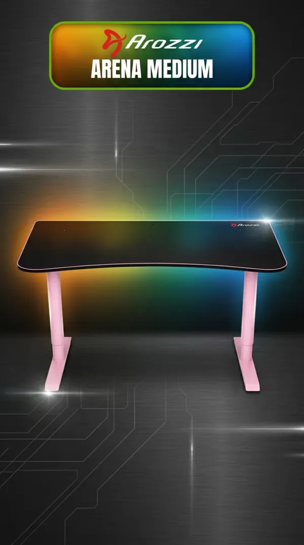 [OPEN BOX] AROZZI Arena Medium Gaming Desk - Pink