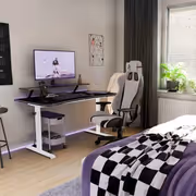 AROZZI Arena Medium Gaming Desk — Full-Surface Microfiber, White - image 6