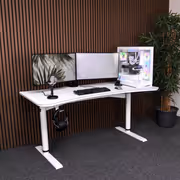 Arozzi Arena Moto Motorized Sit-Stand Gaming Desk, White - image 7