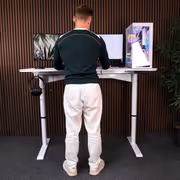 Arozzi Arena Moto Motorized Sit-Stand Gaming Desk, White - image 8