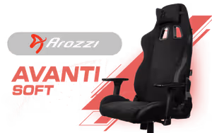 Arozzi Avanti Soft Fabric Gaming Chair - Pure Black - Image 1