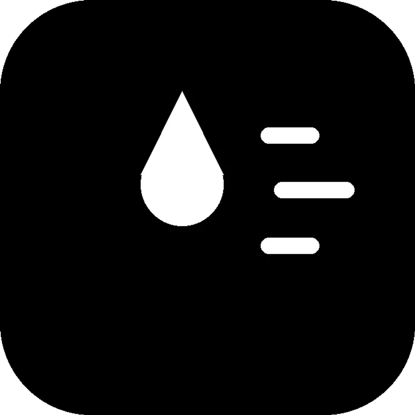 Icon of a water droplet with wipe strokes