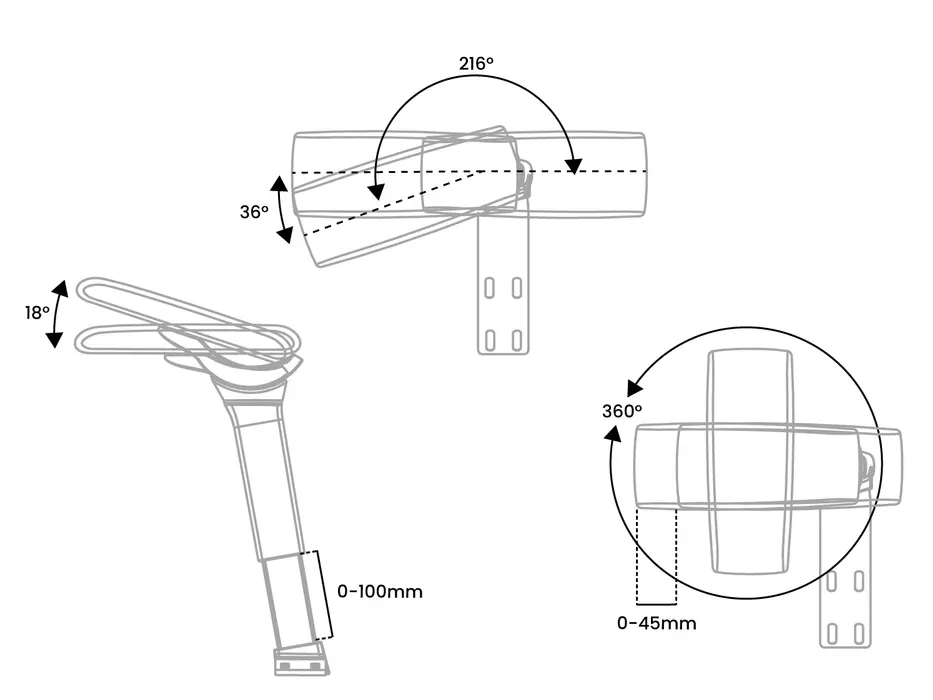 Adjustable ergonomic Arozzi Infinity Armrest showing multi-directional movement