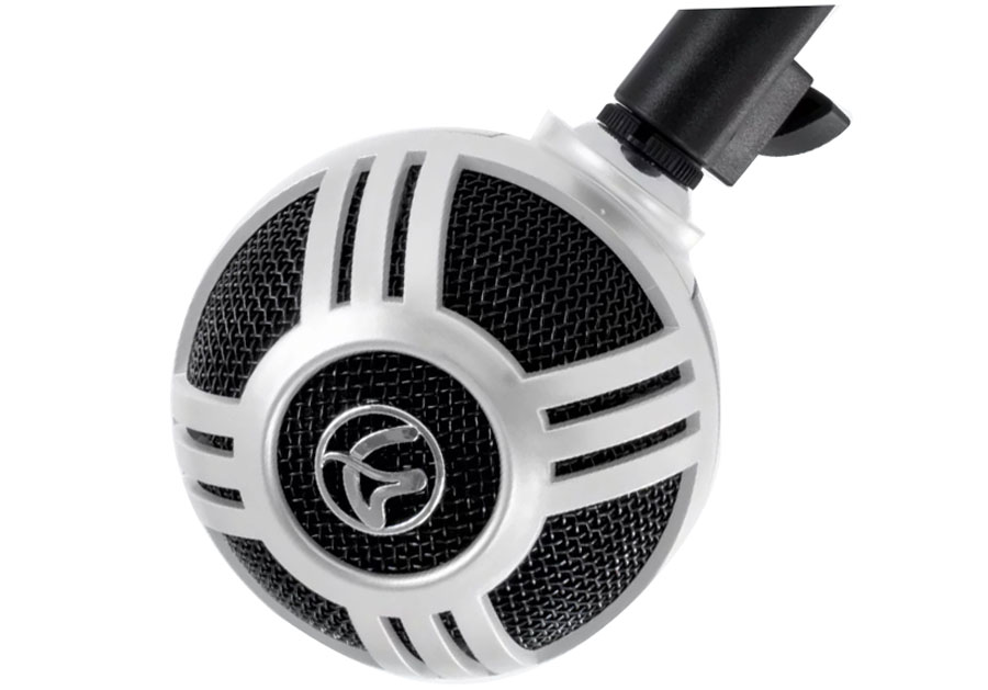 Arozzi Sfera USB Gaming Microphone mounted on a boom arm