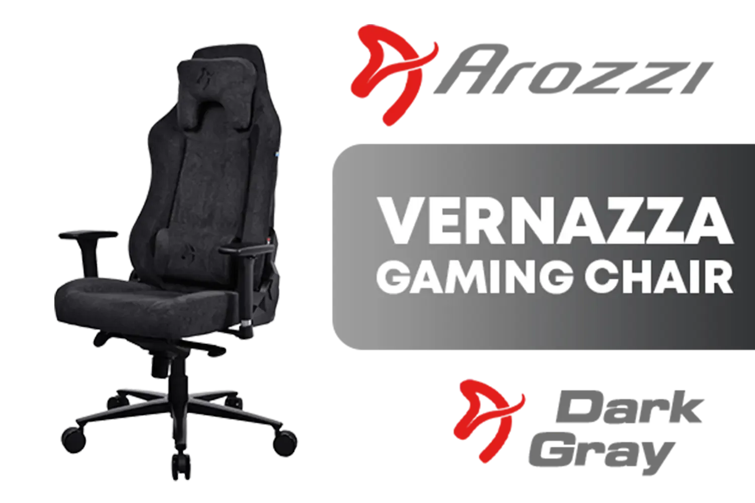 Arozzi Vernazza Soft Fabric Durable Upholstery Ergonomic Office and Gaming Chair with High-Level Features Like 3D Armrests and a Pro Mechanism Along with Soft Neck & Lumbar Support Pillows - Pure Black / VERNAZZA-SFB-PBK