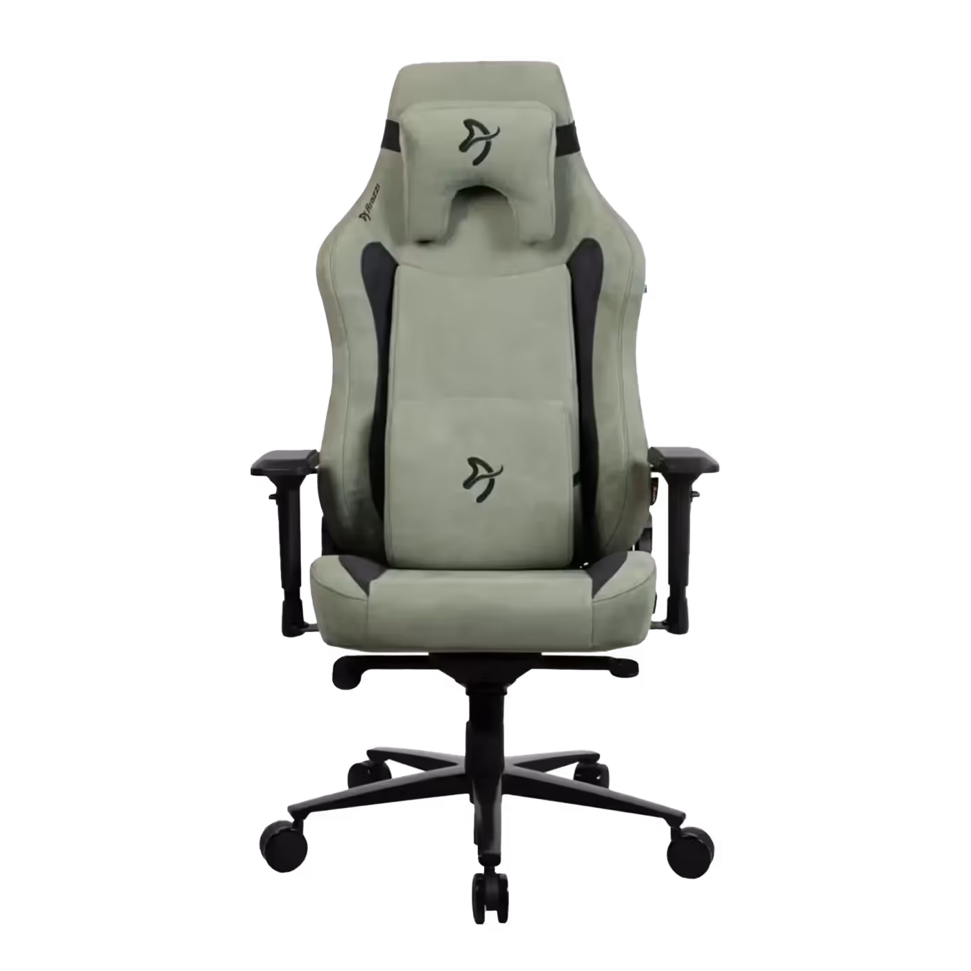 Arozzi Vernazza Supersoft gaming chair in forest green, front view