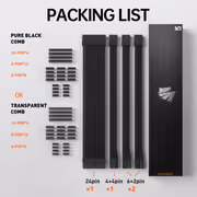 AsiaHorse 4-Piece Sleeved PSU Extension Cable Kit, Black - image 11