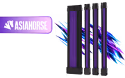AsiaHorse 4-Piece Sleeved PSU Extension Cable Kit, Black & Purple - image 1
