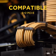 AsiaHorse 4-Piece Sleeved PSU Extension Cable Kit, Gold - image 6