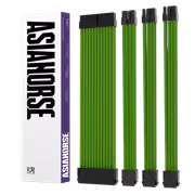 AsiaHorse 4-Piece Sleeved PSU Extension Cable Kit, Green - image 2