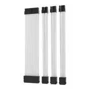 AsiaHorse 4-Piece Sleeved PSU Extension Cable Kit, White - image 2