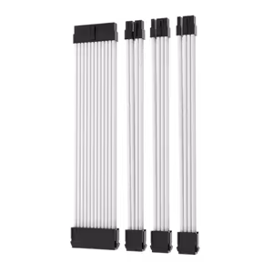 AsiaHorse 4-Piece Sleeved PSU Extension Cable Kit, White - image 2