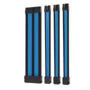 AsiaHorse 4-Piece Sleeved PSU Extension Cable Kit, Black & Blue - image 2