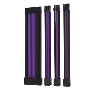 AsiaHorse 4-Piece Sleeved PSU Extension Cable Kit, Black & Purple - image 2