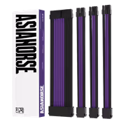 AsiaHorse 4-Piece Sleeved PSU Extension Cable Kit, Black & Purple - image 3