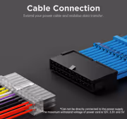 AsiaHorse Blue Braided PSU Extension Cable Kit 30cm - image 8