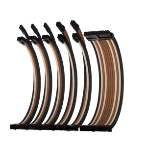 AsiaHorse 6-Piece Sleeved PSU Extension Cable Kit, Black & Brown - image 2