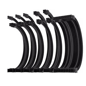AsiaHorse 6-Piece Sleeved PSU Extension Cable Kit, Black & Grey - image 2
